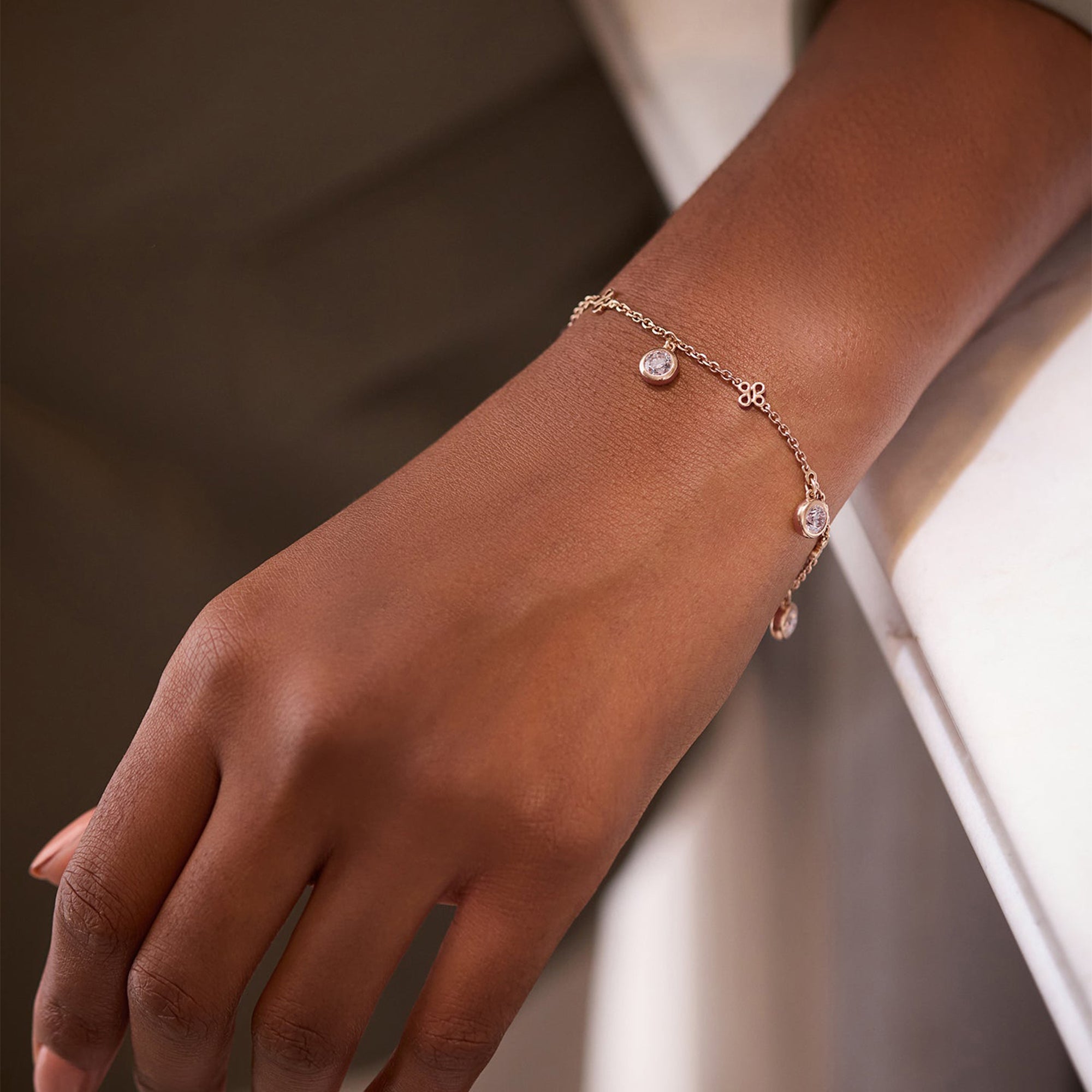 Beach Large Rose Gold Diamond Bracelet