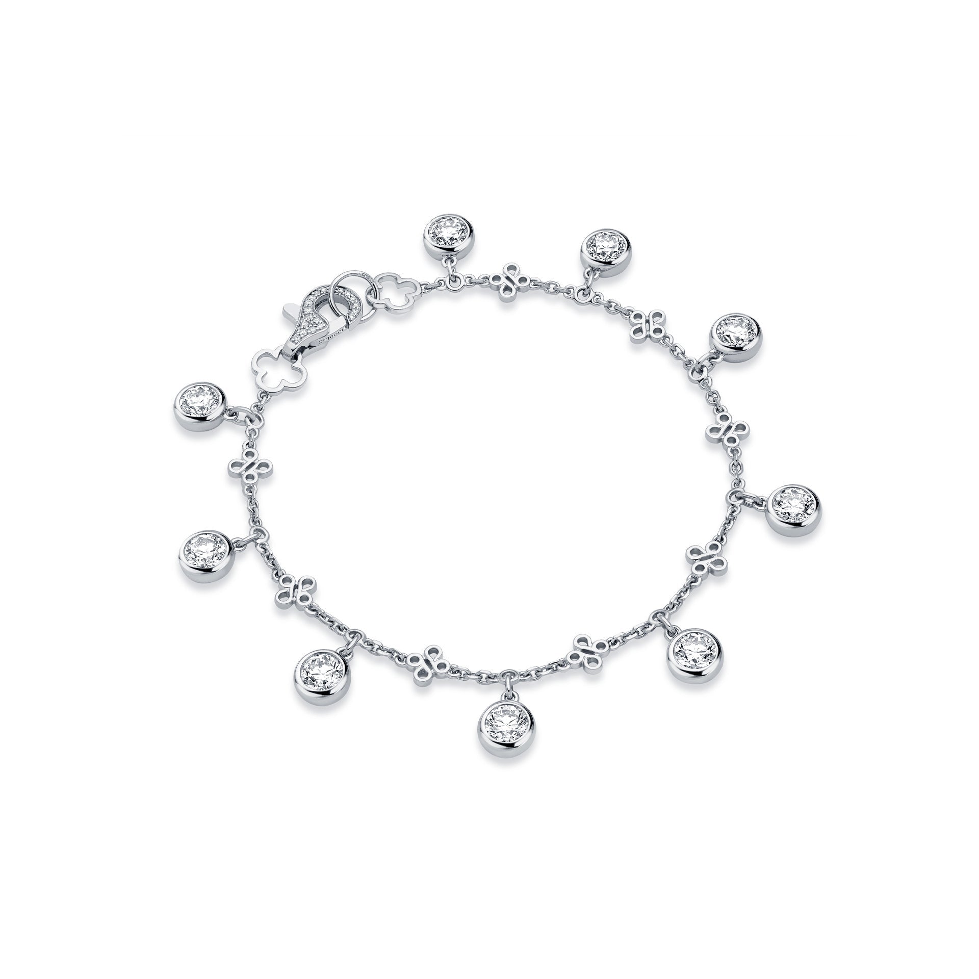 Beach Large Platinum Diamond Bracelet