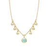 Beach Paraiba Diamond Yellow Gold Necklace