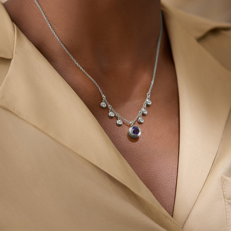 Beach Sapphire and Diamond Pendant