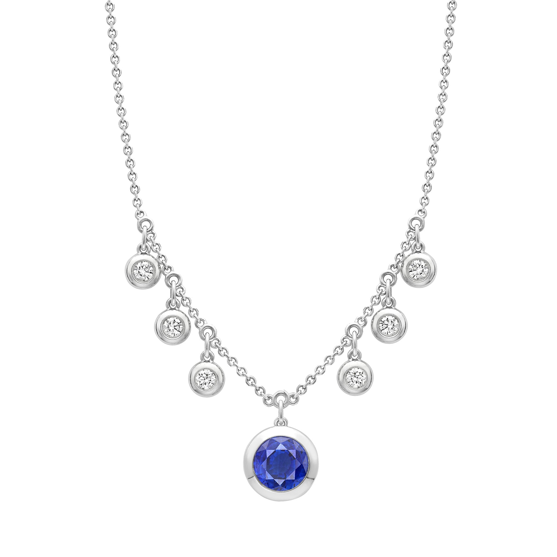 Beach Sapphire and Diamond Pendant