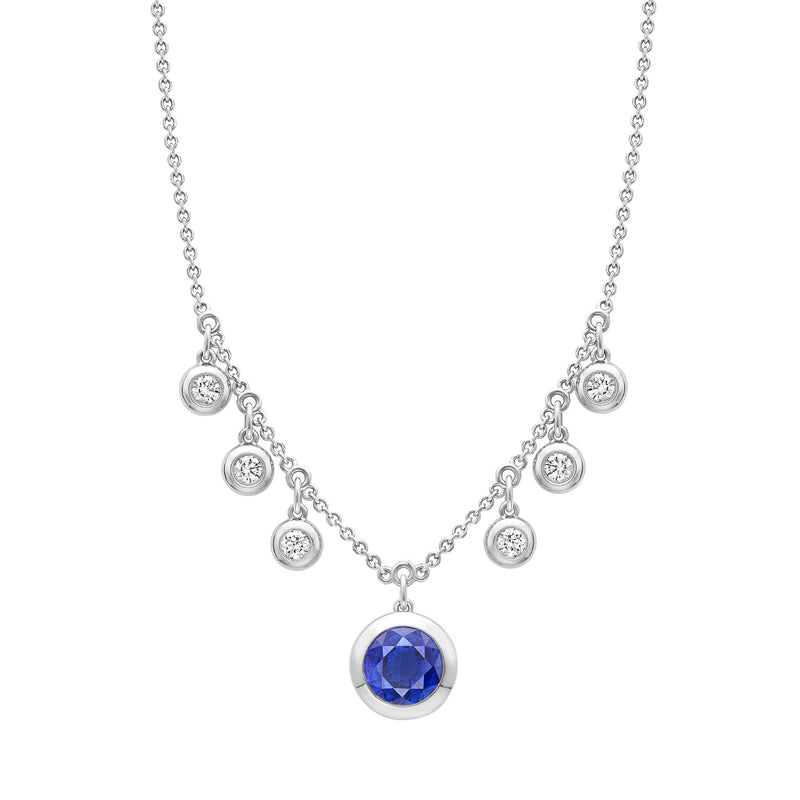 Beach Sapphire and Diamond Pendant