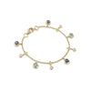 Beach Sapphire Aquamarine Yellow Gold Bracelet
