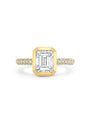 Florentine Emerald Cut Diamond Yellow Gold Ring