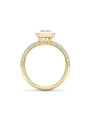 Florentine Emerald Cut Diamond Yellow Gold Ring