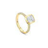 Florentine Emerald Cut Diamond Yellow Gold Ring