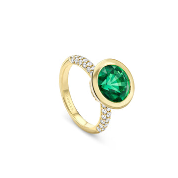Florentine Dolce Vita Tsavorite Yellow Gold Ring