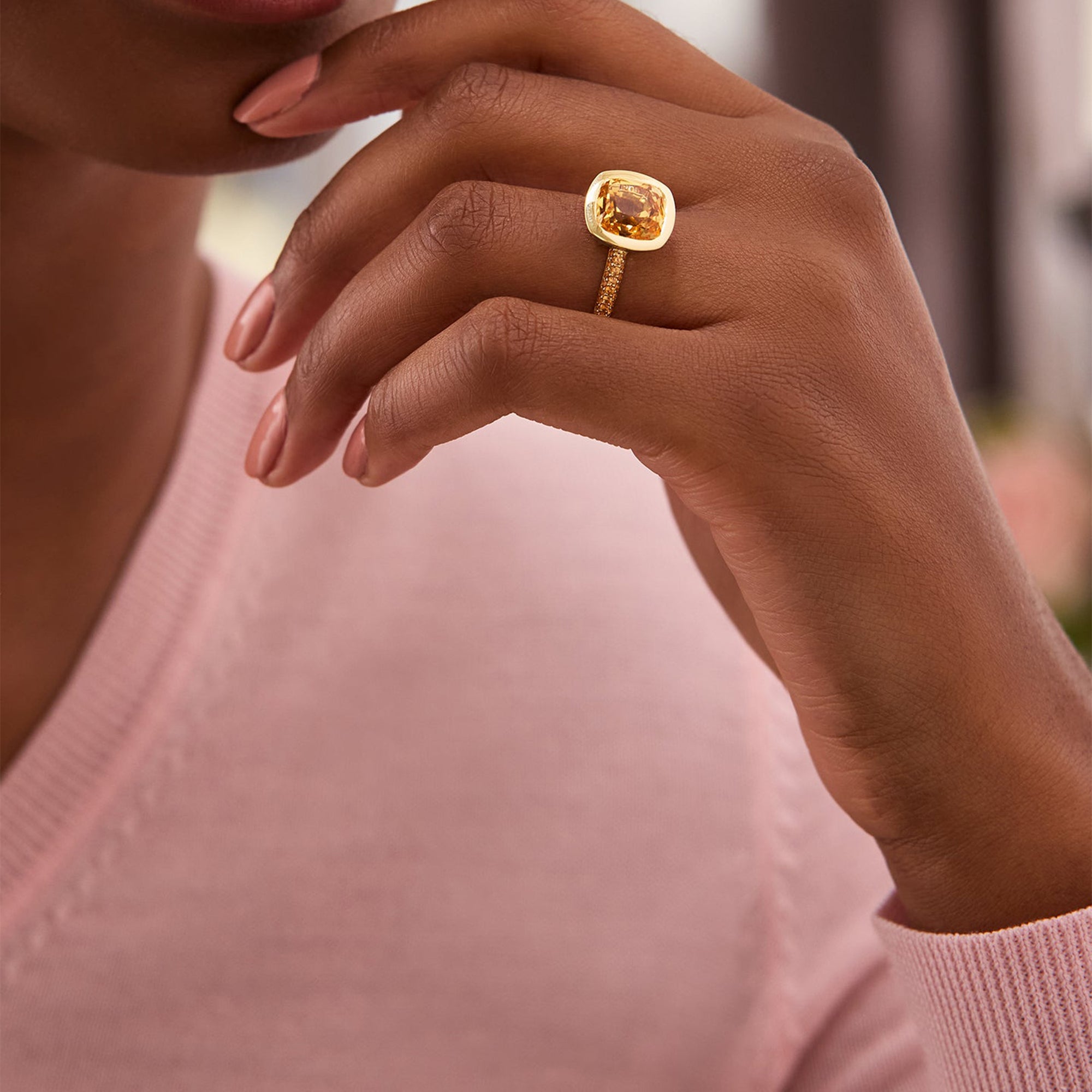 A Family Journey Prague Florentine Topaz Yellow Gold Ring