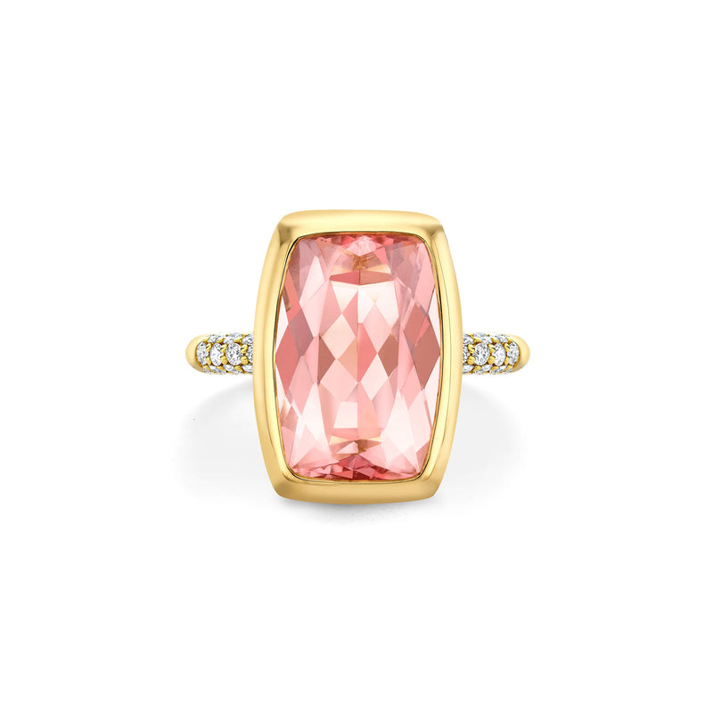 Florentine Dolce Vita Morganite Yellow Gold Ring