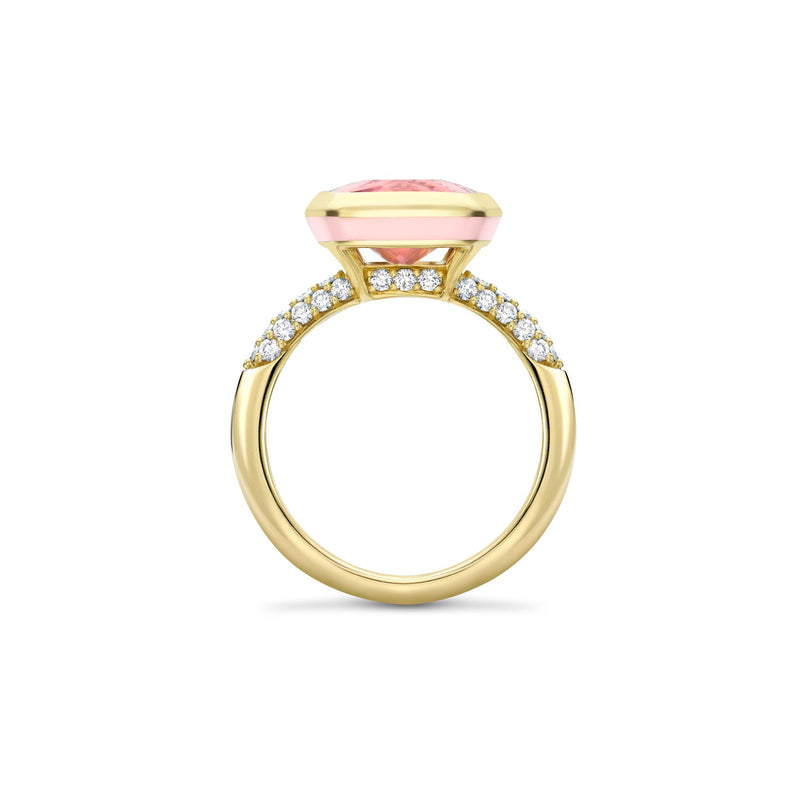 Florentine Dolce Vita Morganite Yellow Gold Ring
