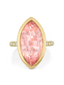 Florentine Dolce Vita Large Marquise Pink Tourmaline Yellow Gold Ring