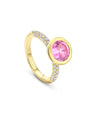 Florentine Dolce Vita Pink Sapphire Yellow Gold Ring