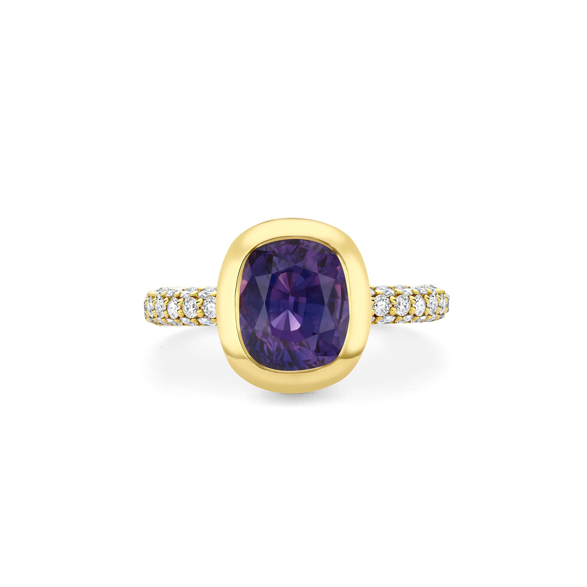 Florentine Dolce Vita Purple Sapphire Yellow Gold Ring