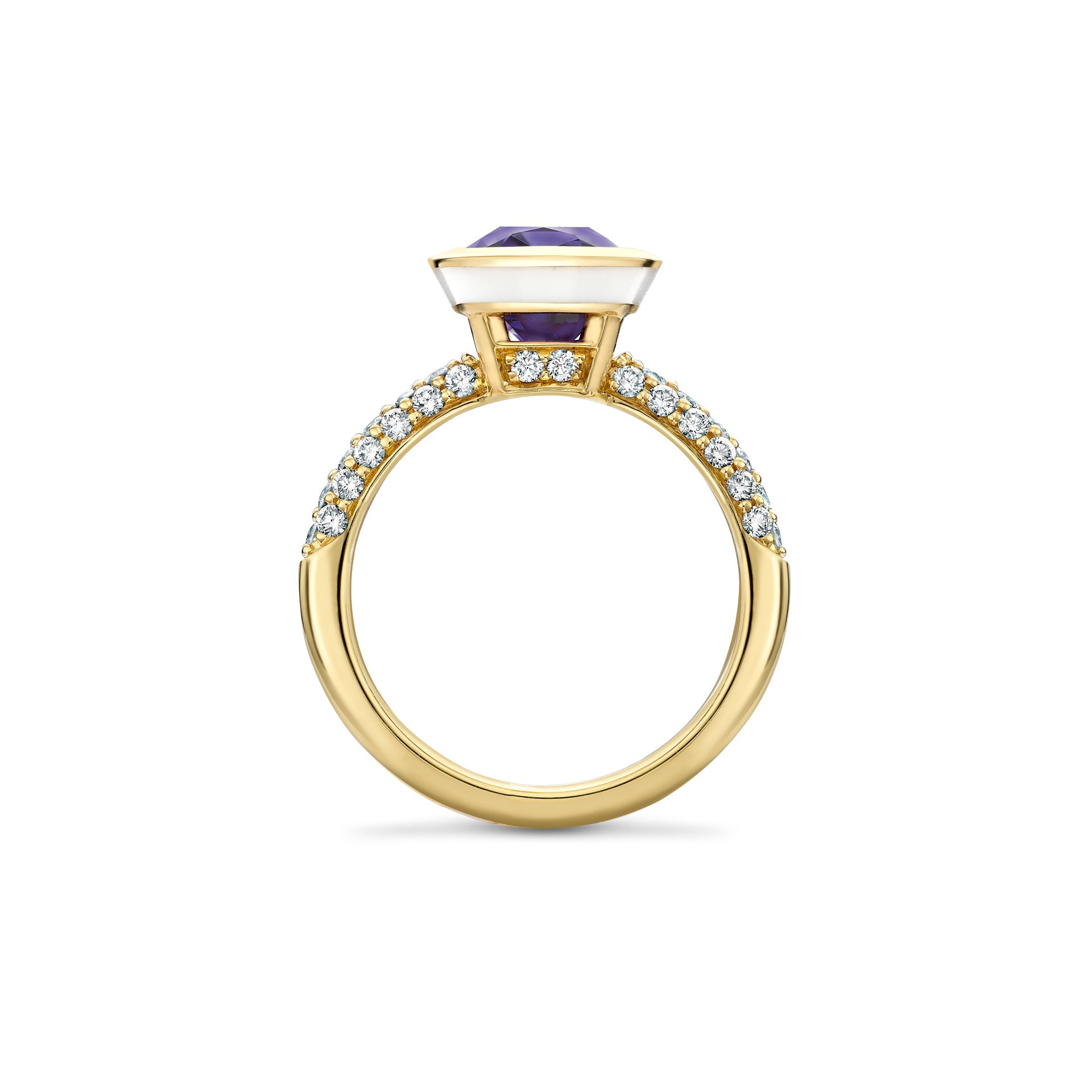 Florentine Dolce Vita Purple Sapphire Yellow Gold Ring