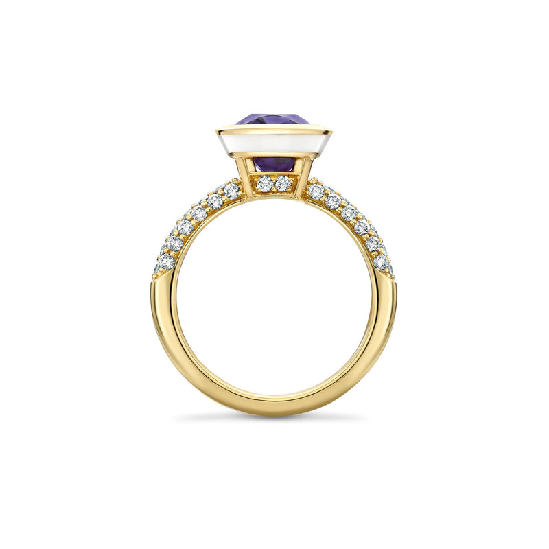 Florentine Dolce Vita Purple Sapphire Yellow Gold Ring