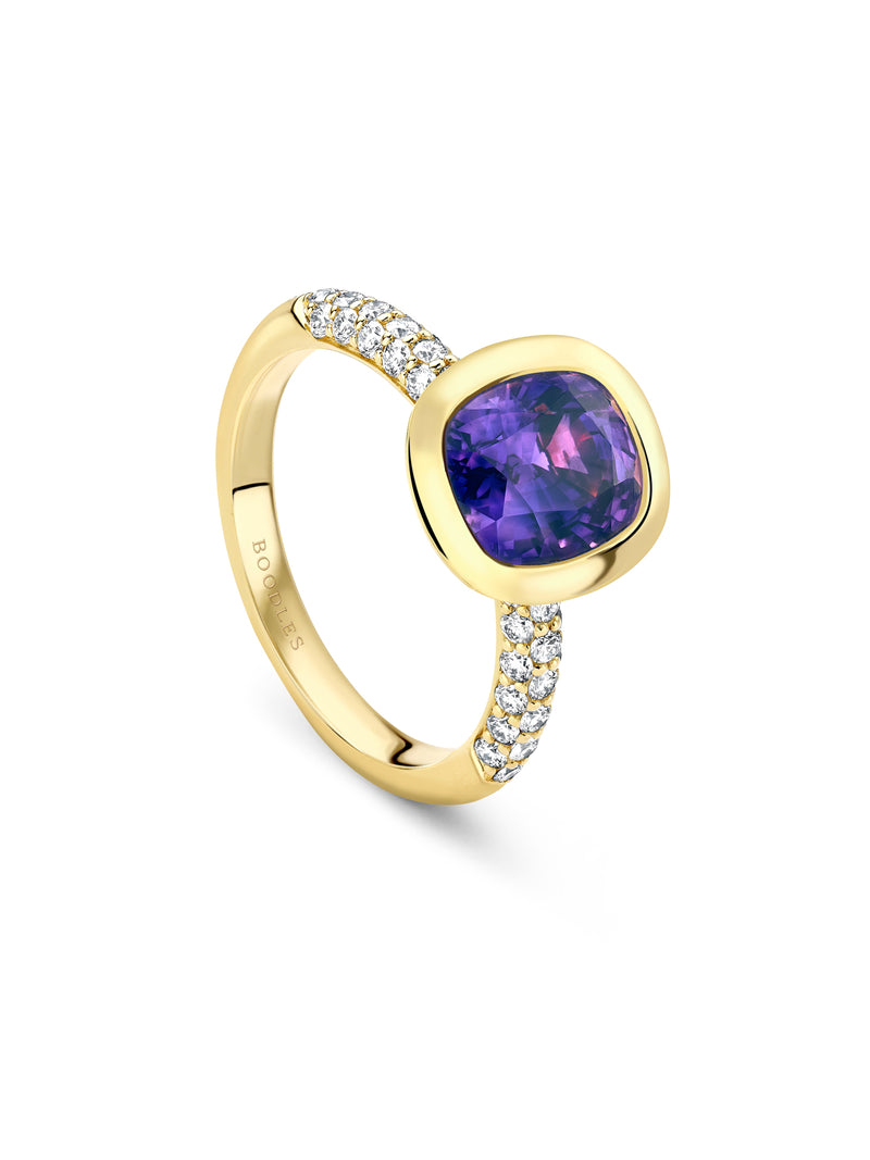 Florentine Dolce Vita Purple Sapphire Yellow Gold Ring