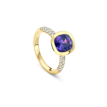 Florentine Dolce Vita Purple Sapphire Yellow Gold Ring
