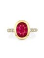 Florentine Dolce Vita Oval Ruby Yellow Gold Ring