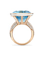 Florentine Brilliant Cut Aquamarine Rose Gold Ring