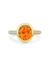 Florentine Oval Mandarin Garnet Yellow Gold Ring