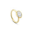 Florentine Oval Diamond Yellow Gold Ring