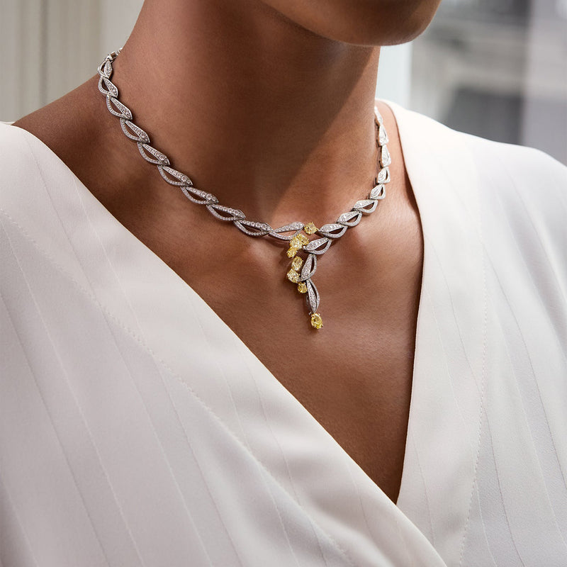 Peace of Mined Yellow Diamond Necklace