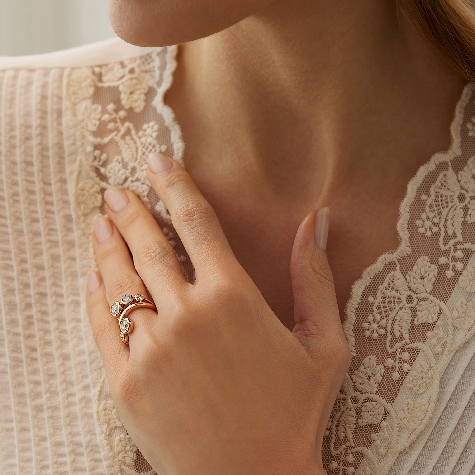 Beach Yellow Gold Diamond Ring