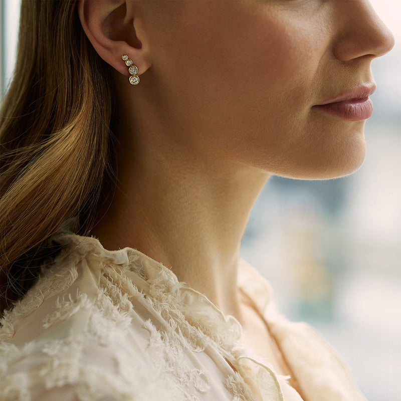 Beach Detachable Long Yellow Gold Drop Earrings