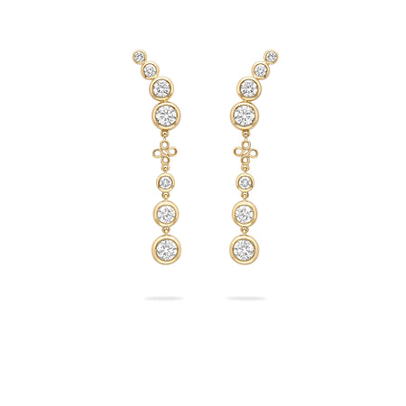 Beach Detachable Long Yellow Gold Drop Earrings