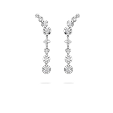 Beach Detachable Long Platinum Drop Earrings