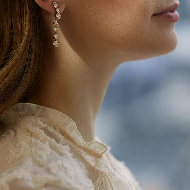 Beach Detachable Long Rose Gold Drop Earrings