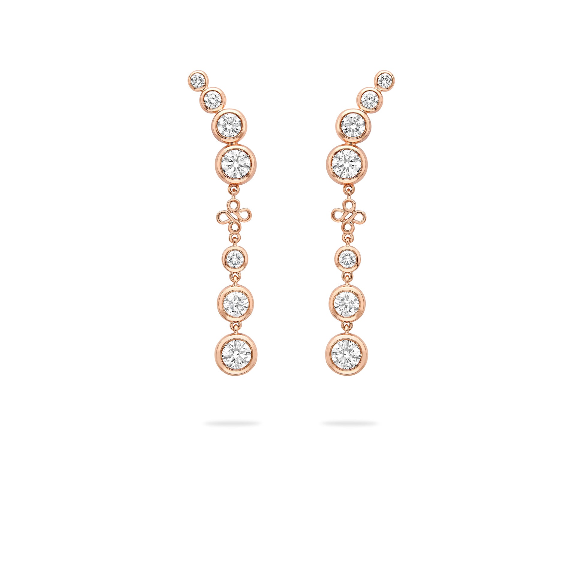 Beach Detachable Long Rose Gold Drop Earrings