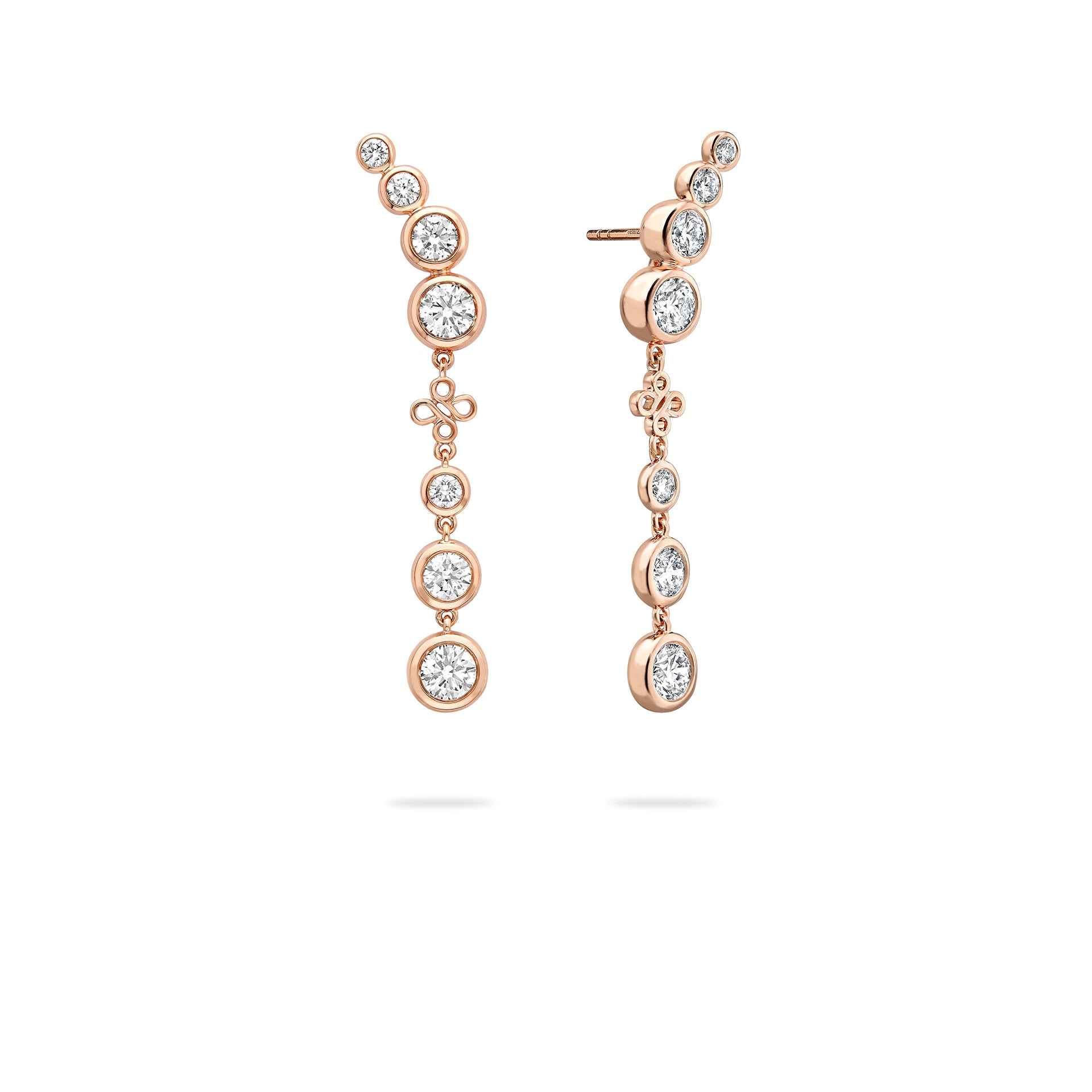 Beach Detachable Long Rose Gold Drop Earrings