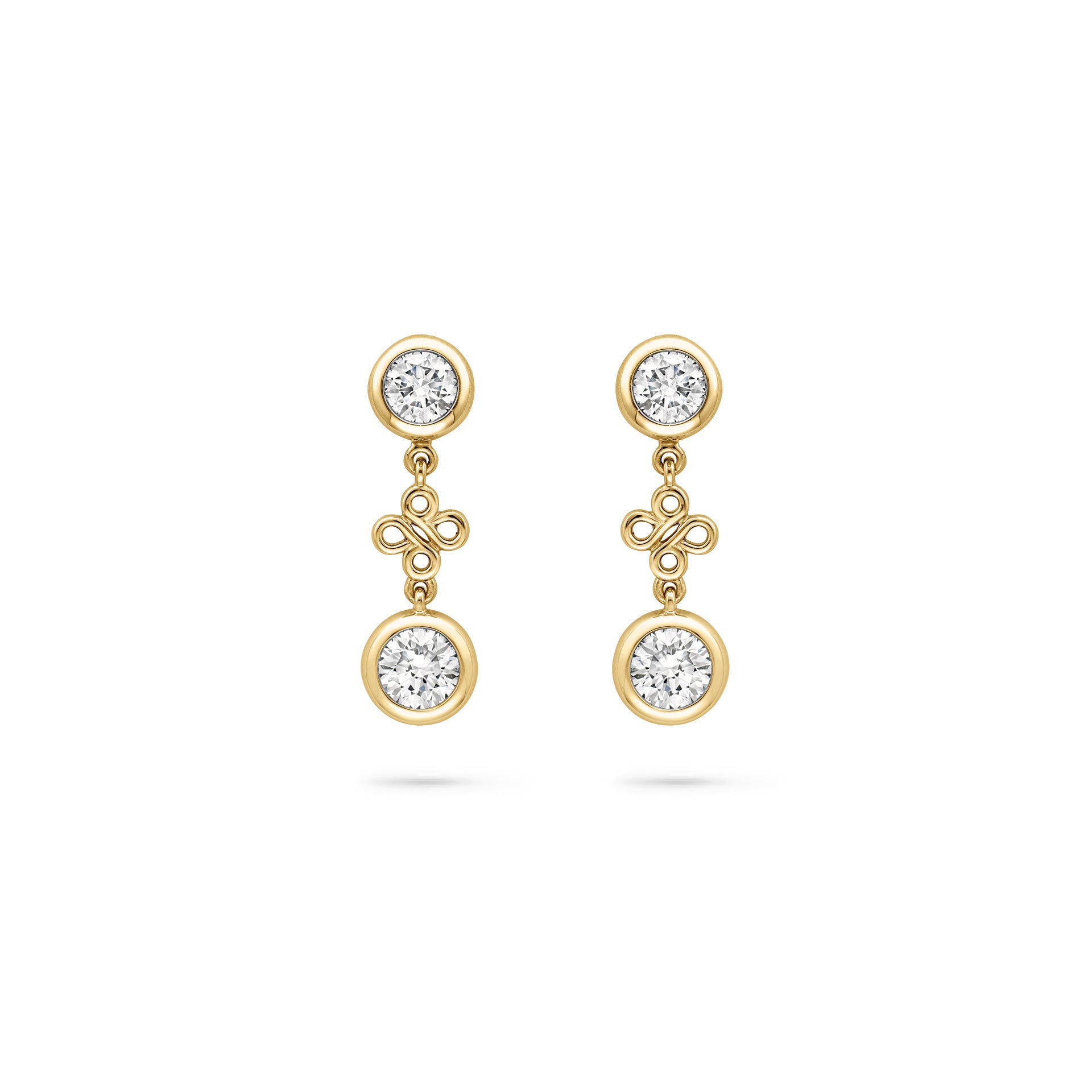 Beach Yellow Gold Detachable Diamond Drop Earrings