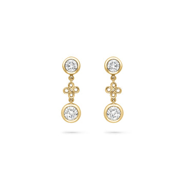 Beach Yellow Gold Detachable Diamond Drop Earrings