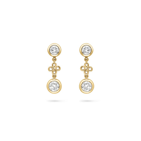 Beach Yellow Gold Detachable Diamond Drop Earrings