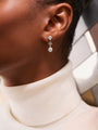 Beach Platinum Detachable Diamond Drop Earrings