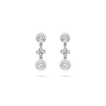 Beach Platinum Detachable Diamond Drop Earrings