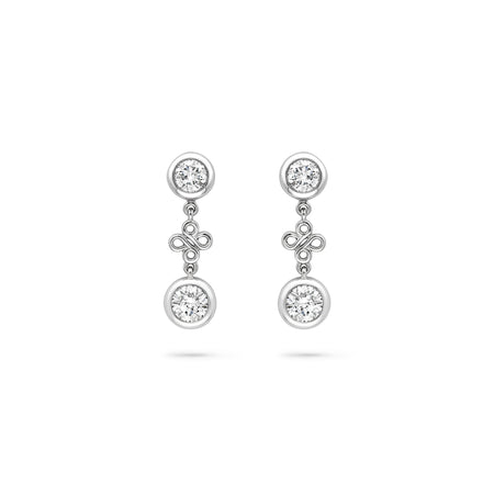 Beach Platinum Detachable Diamond Drop Earrings