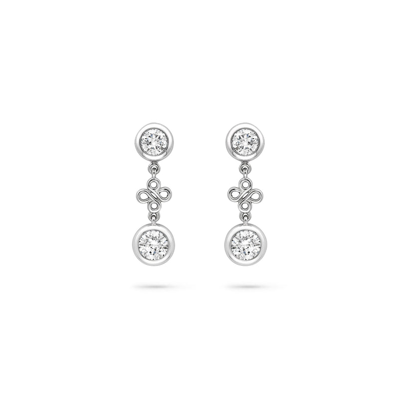 Beach Platinum Detachable Diamond Drop Earrings