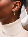 Beach Rose Gold Detachable Diamond Drop Earrings