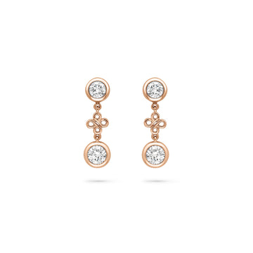 Beach Rose Gold Detachable Diamond Drop Earrings