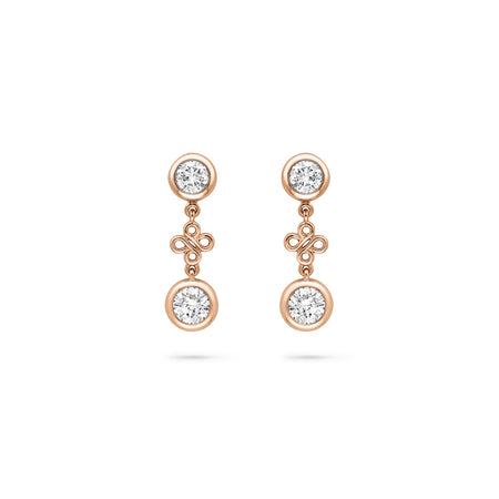 Beach Rose Gold Detachable Diamond Drop Earrings