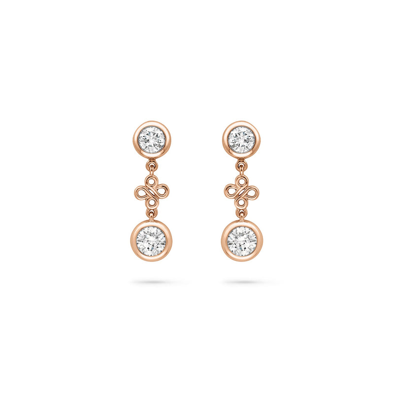 Beach Rose Gold Detachable Diamond Drop Earrings