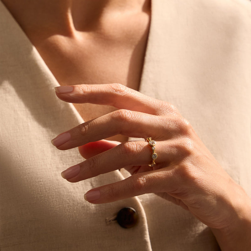 Raindance Large Half-Hoop Yellow Gold Diamond Ring | Boodles