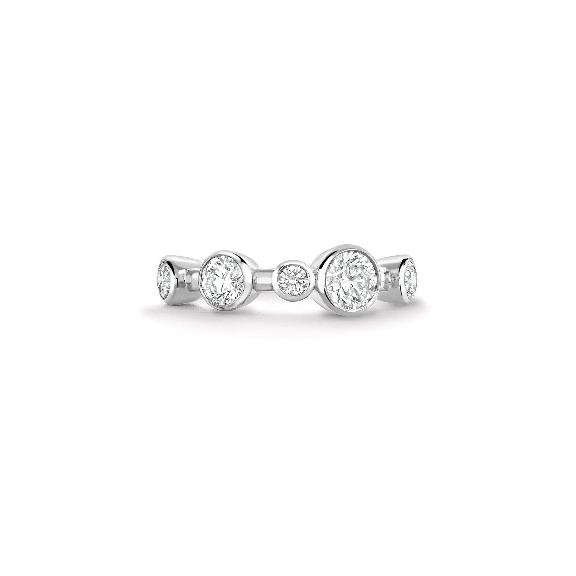 Raindance Large Half-Hoop Platinum Diamond Ring