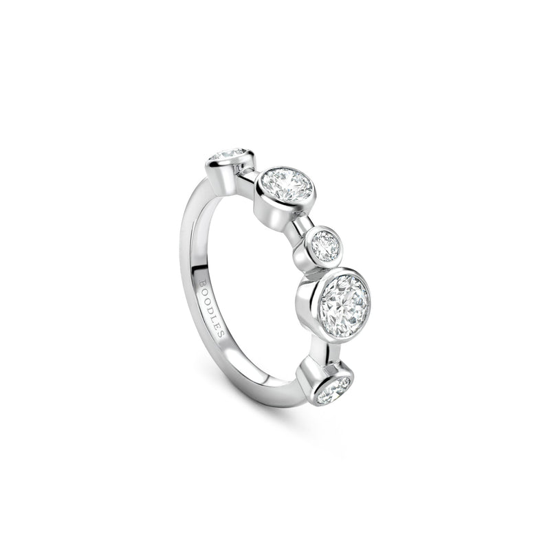 Raindance Large Half-Hoop Platinum Diamond Ring