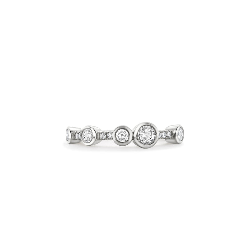 Waterfall Half-Hoop Platinum Diamond Ring