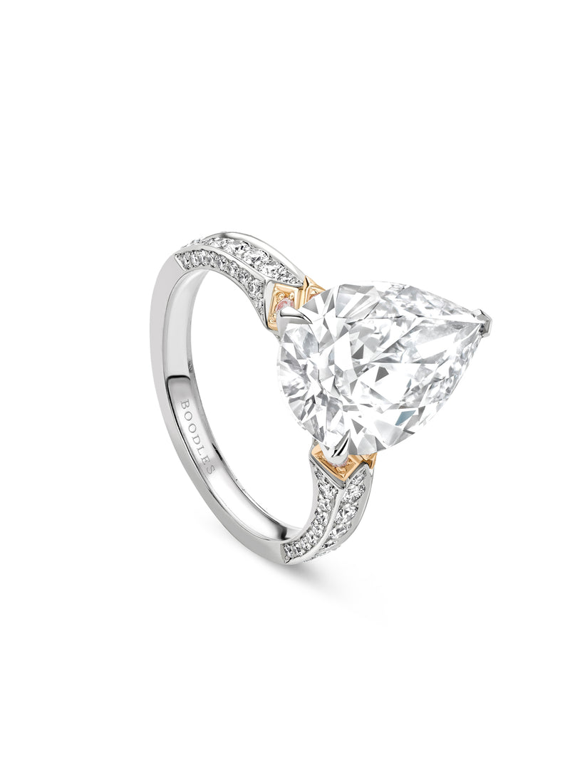 Peace of Mined Pear Cut Diamond Platinum Ring