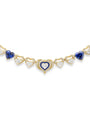 Classic Heart Sapphire Diamond Yellow Gold Collar